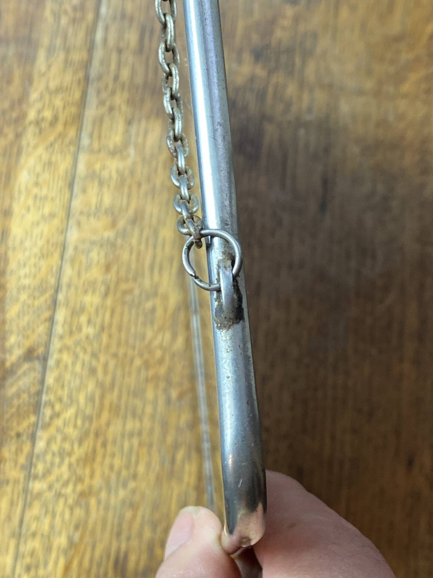 Metal hanging barber mirror