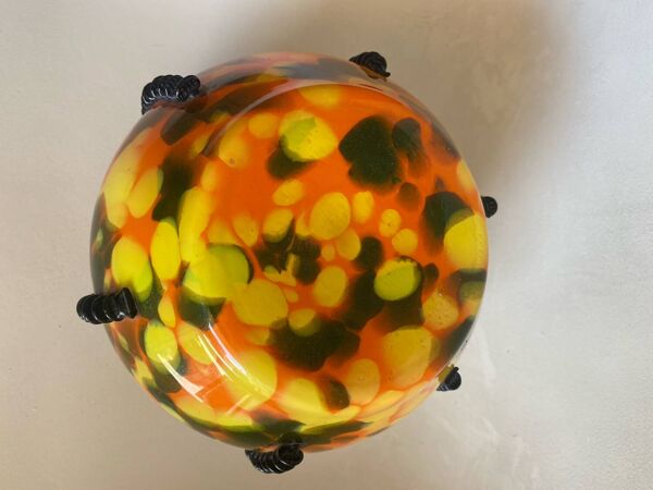 Vase art nouveau en verre moucheté