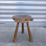Solid elm tripod stool