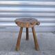 Solid elm tripod stool