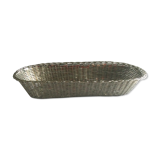 Braided silver metal bread basket