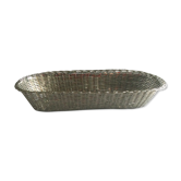 Braided silver metal bread basket