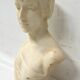 Sculpted marble group of a young woman's bust, 20th century.