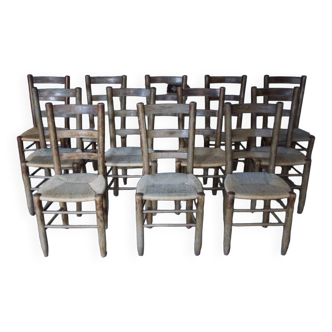 Lot of 12 Georges Robert mountain chairs - France 1960