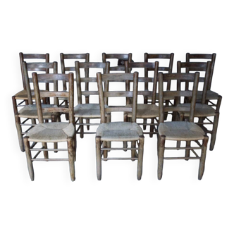 Lot de 12 chaises montagne Georges Robert - France 1960