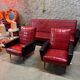 Canapé et 2 fauteuils vintage pied compas