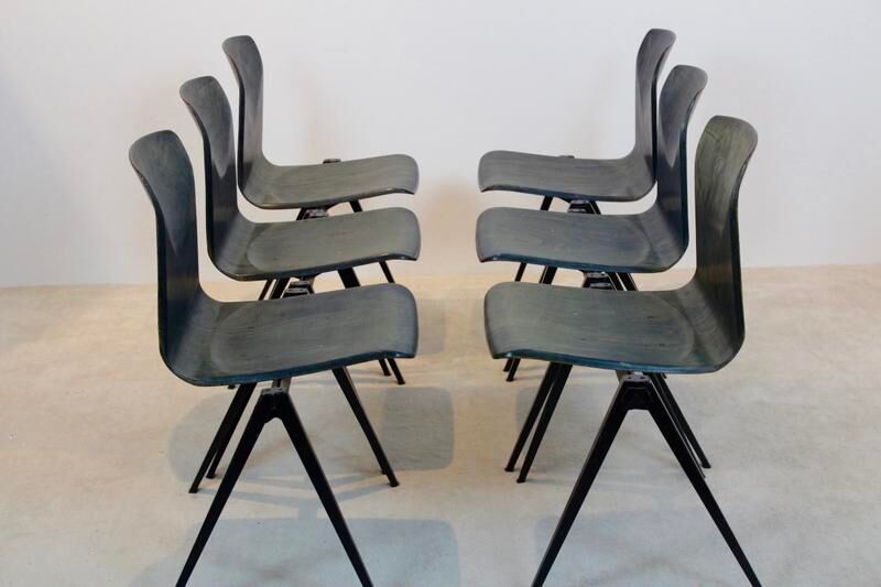 Stackable two-tone industrial dining chair Pagholz Galvanitas S22