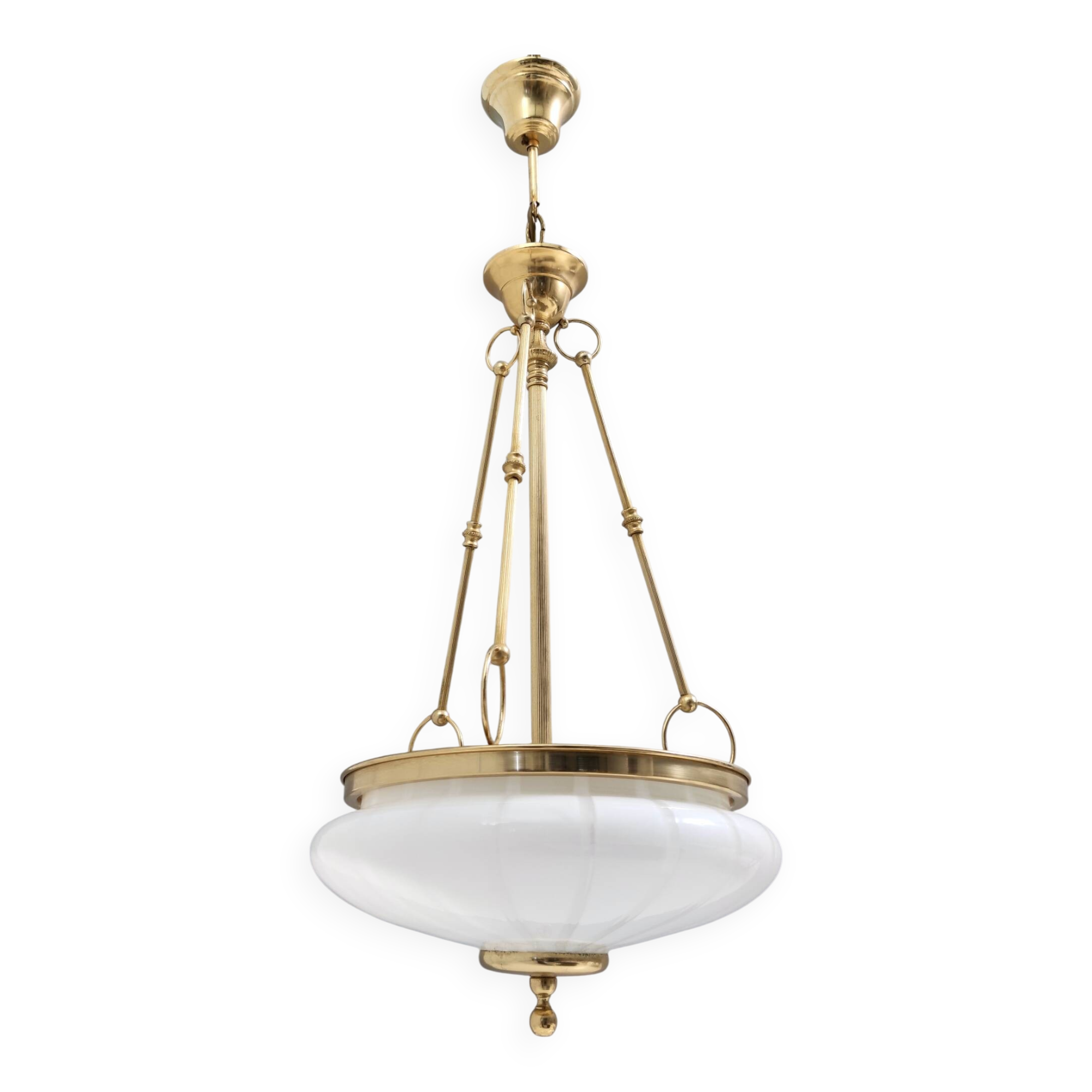 Murano Glass and Brass Ceiling Light in Neoclassical Style, Italy