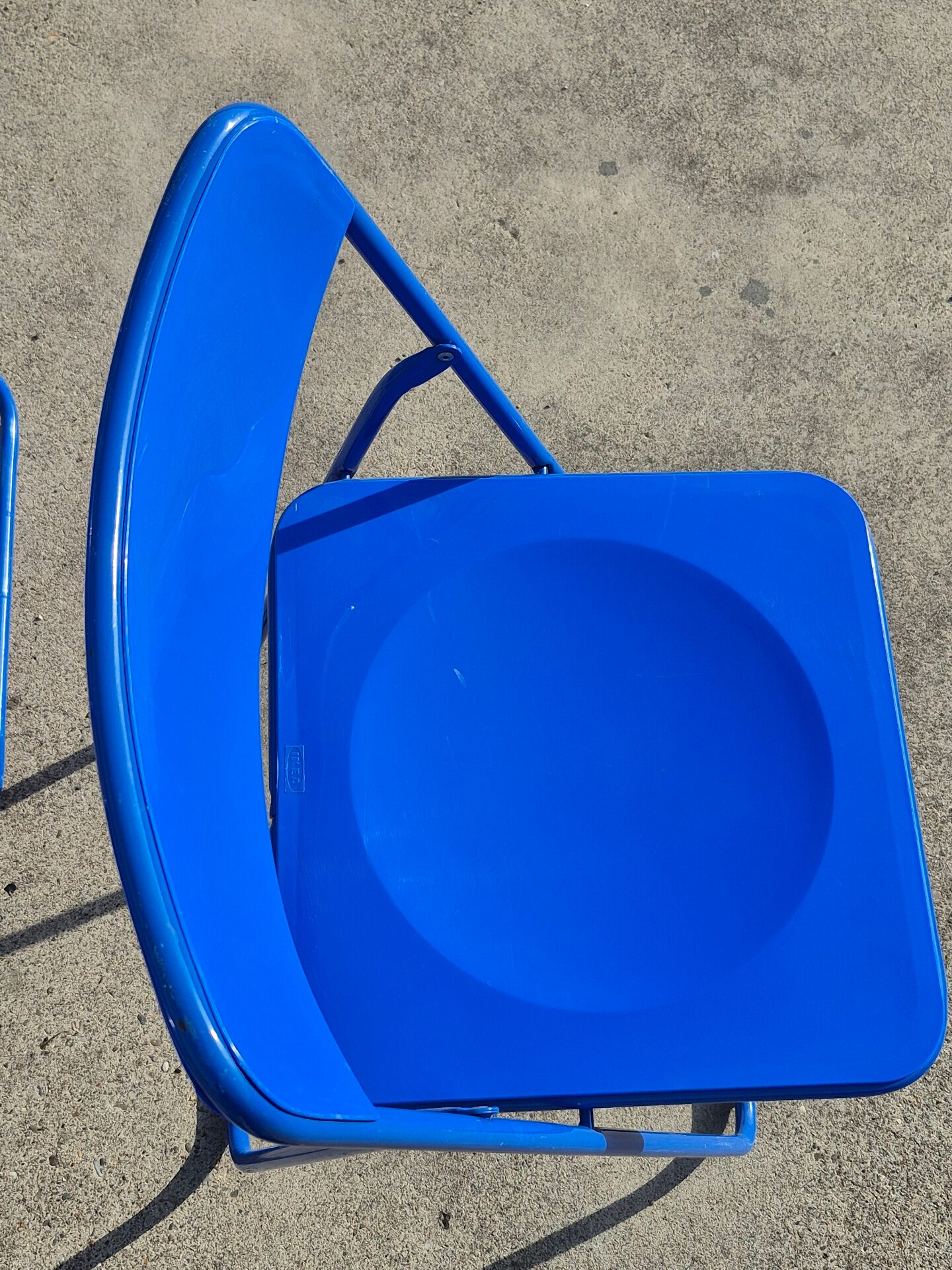Ensemble de 3 chaises pliantes vintage TED IKEA bleues des années 1980 Nield Gammelgaard.