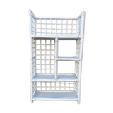 White rattan shelf with braces