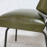 Pair of tubular armchairs, imitation leather. Circa 1950