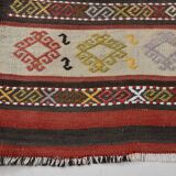 2x10 Kilim Red & Beige Hallway Kilim Runner, 69x316 Cm