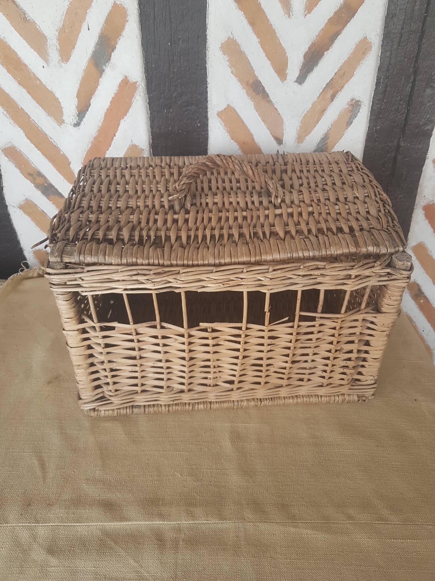 Panier de marché couvercle en osier