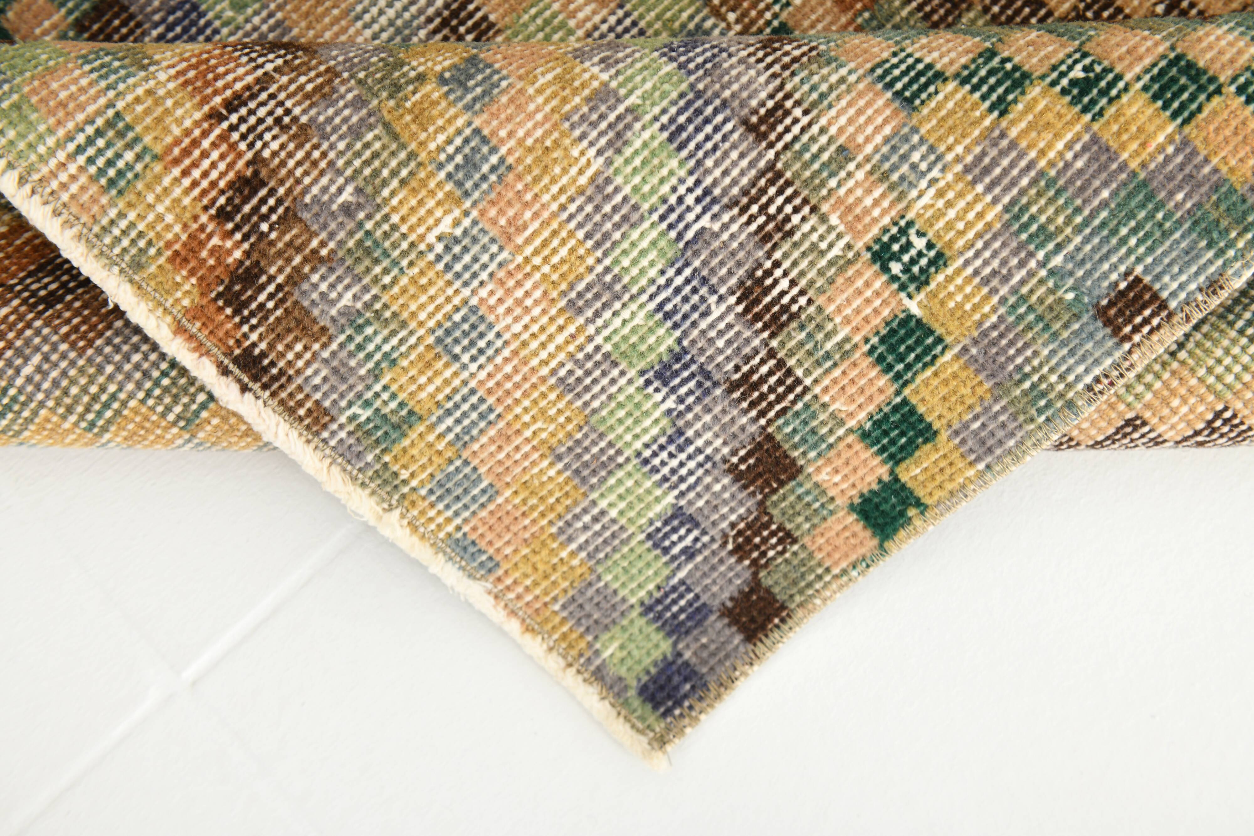 2x5 Turkish Multicolor Vintage Kitchen Runner Rug, 71x154Cm