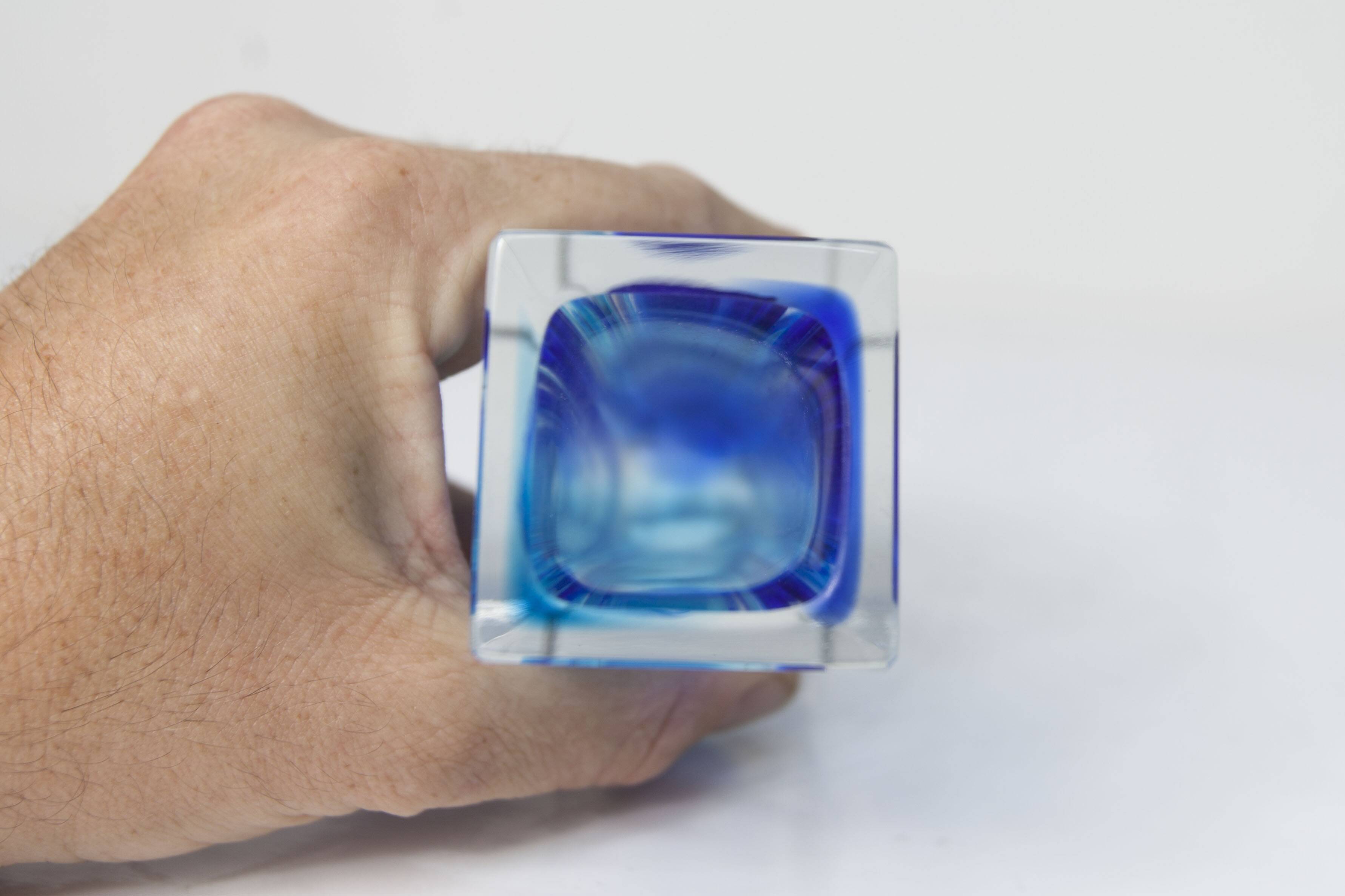 Sommerso Murano blue vase 1960