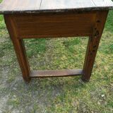Table de ferme ancienne en chêne peinte faux bois peinture ancienne.