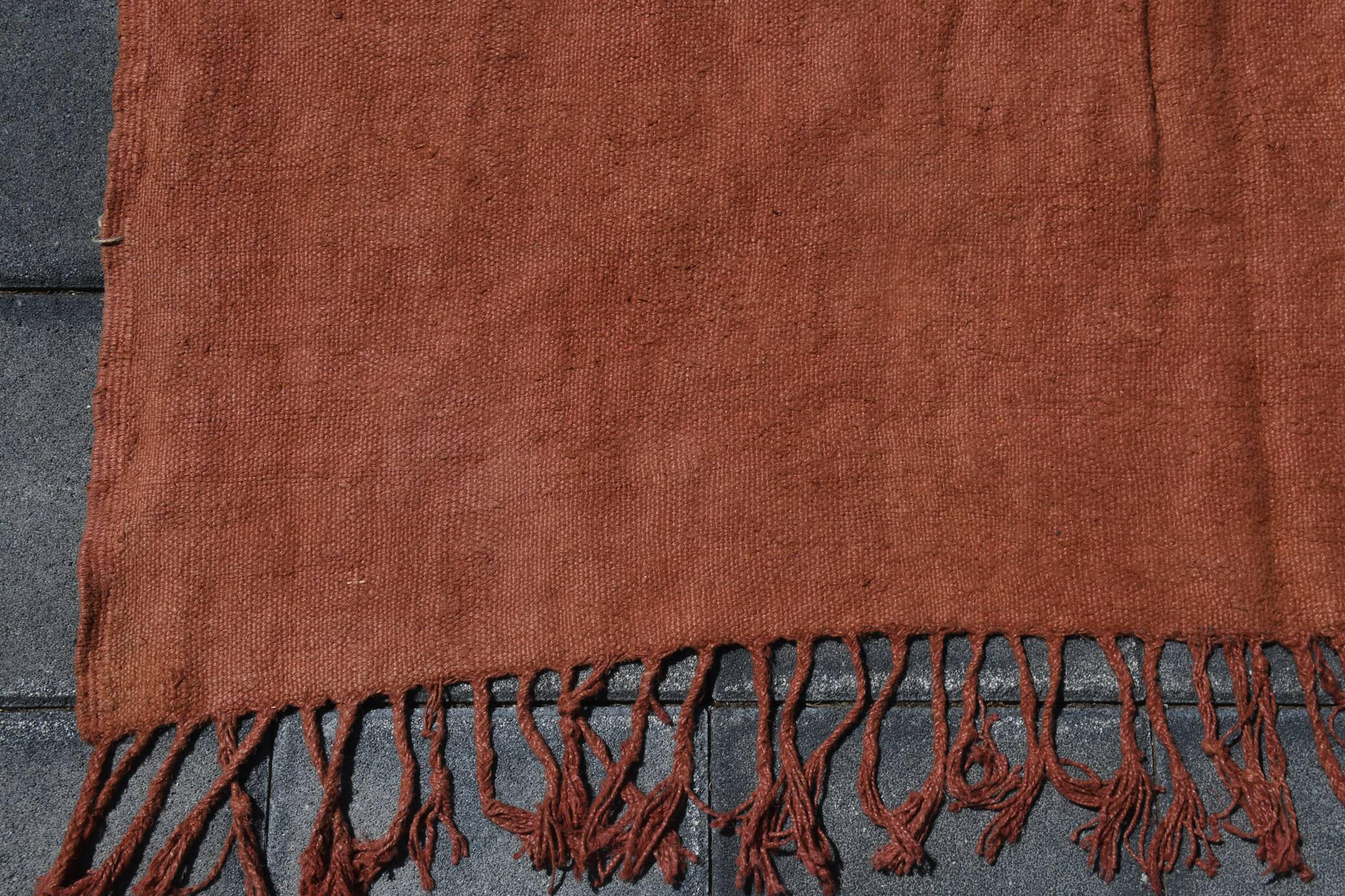 5x10 Burnt Orange Designer Vintage Oushak Kilim Rug, 164x305 Cm