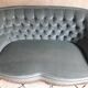Blue velvet toad sofa