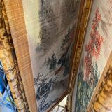 Vintage screen bamboo and rice straw