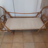 Daybed for child in vintage rattan