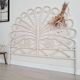 Peacock headboard in white rattan