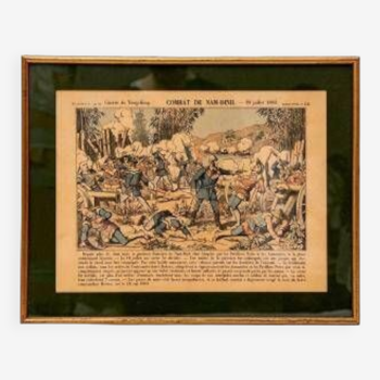 Polychrome Lithograph - Tong King War - Epinal Image - Period: 19th Century - Pellerin & Cie