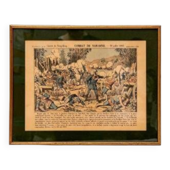 Polychrome Lithograph - Tong King War - Epinal Image - Period: 19th Century - Pellerin & Cie