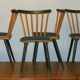 Set of 4 mid century dining chairs with splayed legs, 1950s-60s