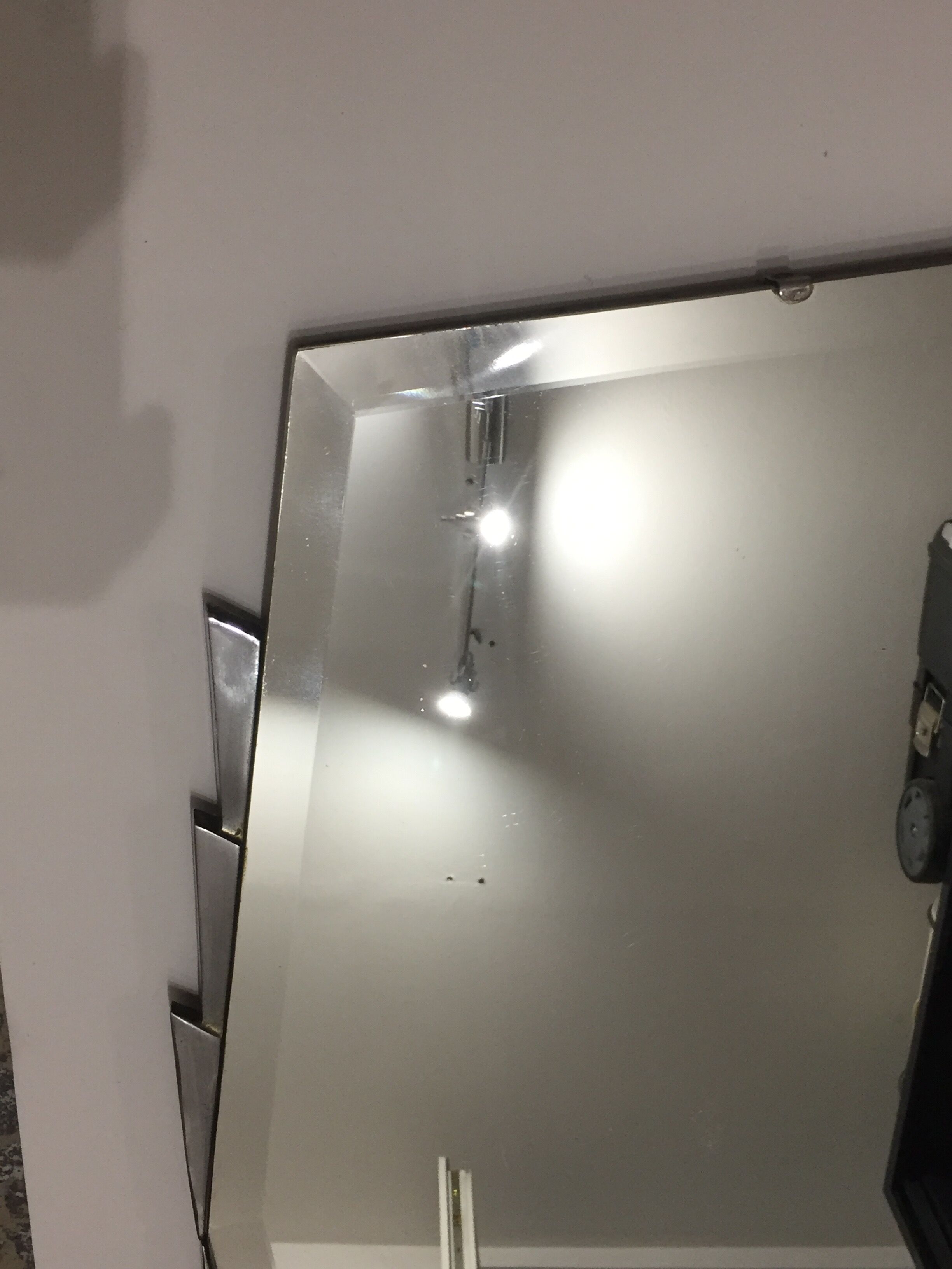 Bevelled art deco mirror - 68 x 42 cm