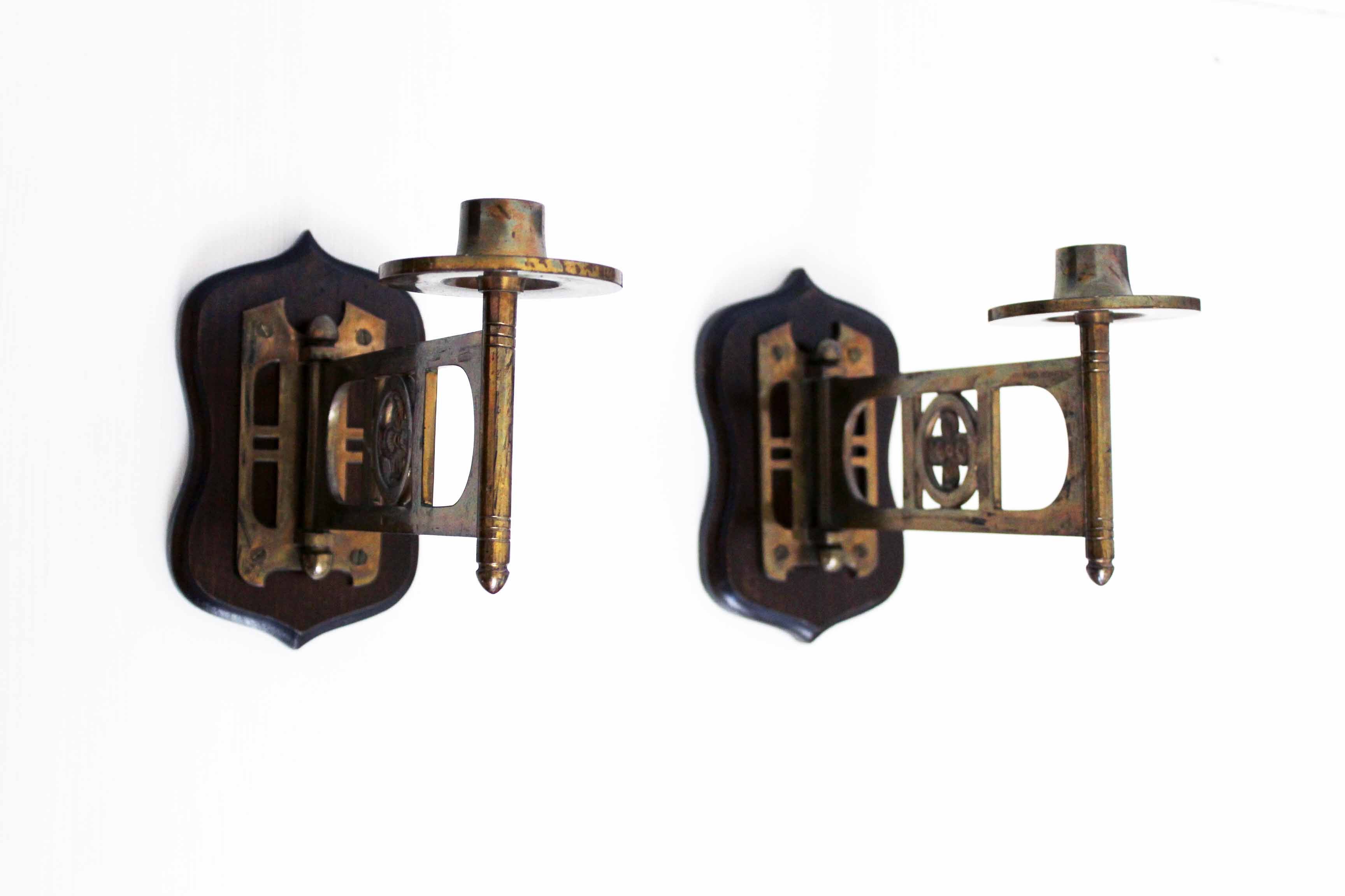Pair of wall candle holders