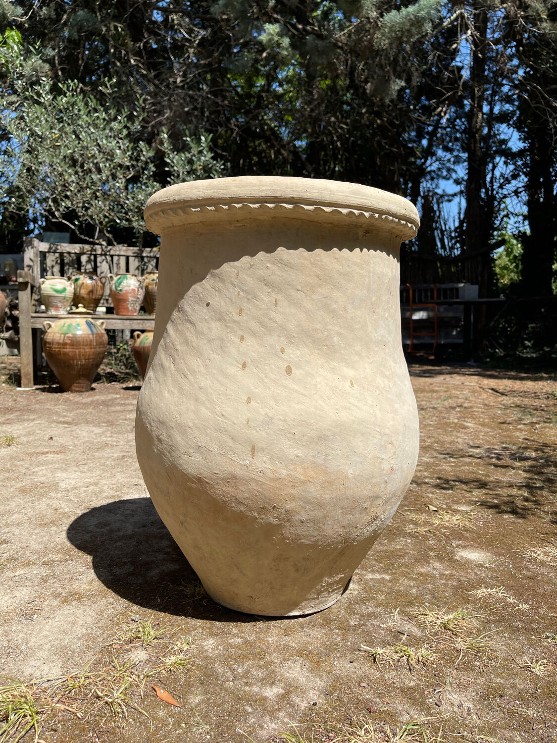 Ancient terracotta pottery jar