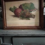 19th century still life watercolor, signed and dated