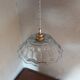 Vintage pendant light in blue chiseled glass