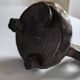 Brutalist wooden candle holder 1960