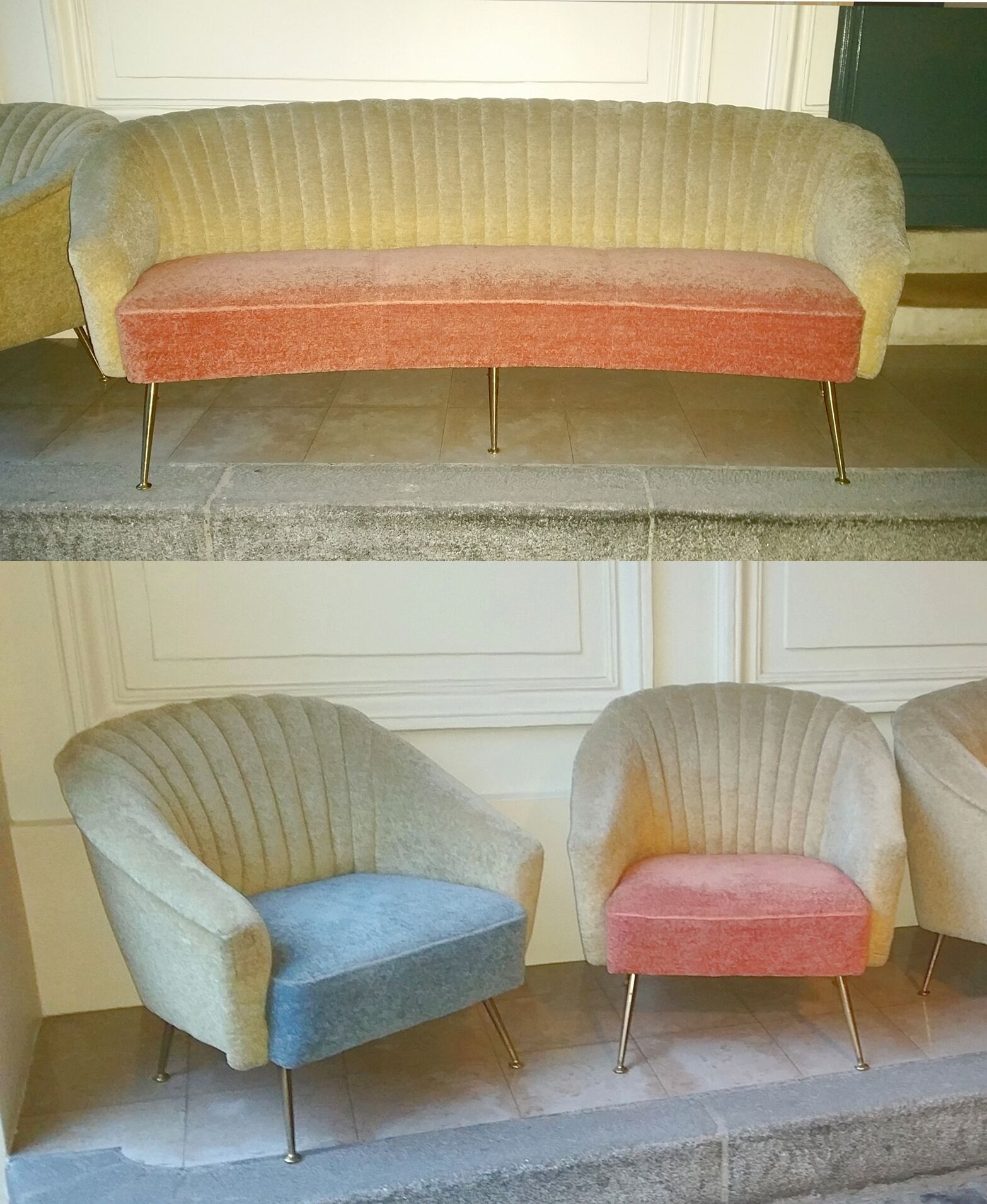 Design club Chair Italian years 50-60 bi color