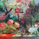 Yvonne Cheffer Delouis: Madeleine in Hendaye, original signed lithograph