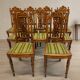 Set of 9 Renaissance Revival dining chairs, carved wood, Czechoslovakia, early 20th century