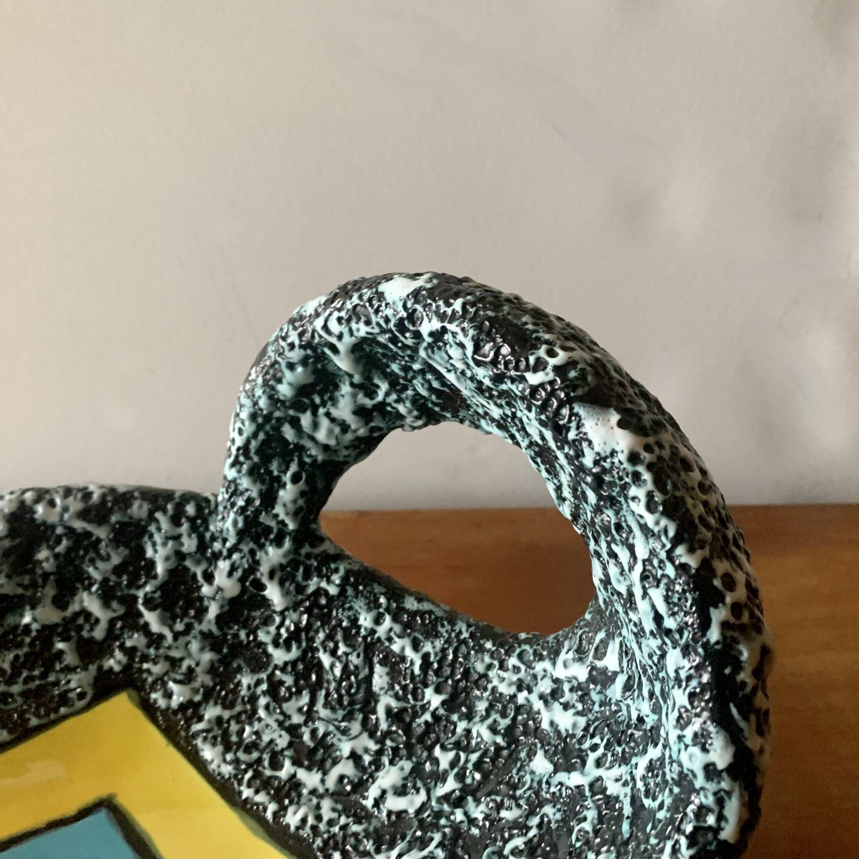 Large vintage Vallauris pocket bowl - Ecume de Mer - free form