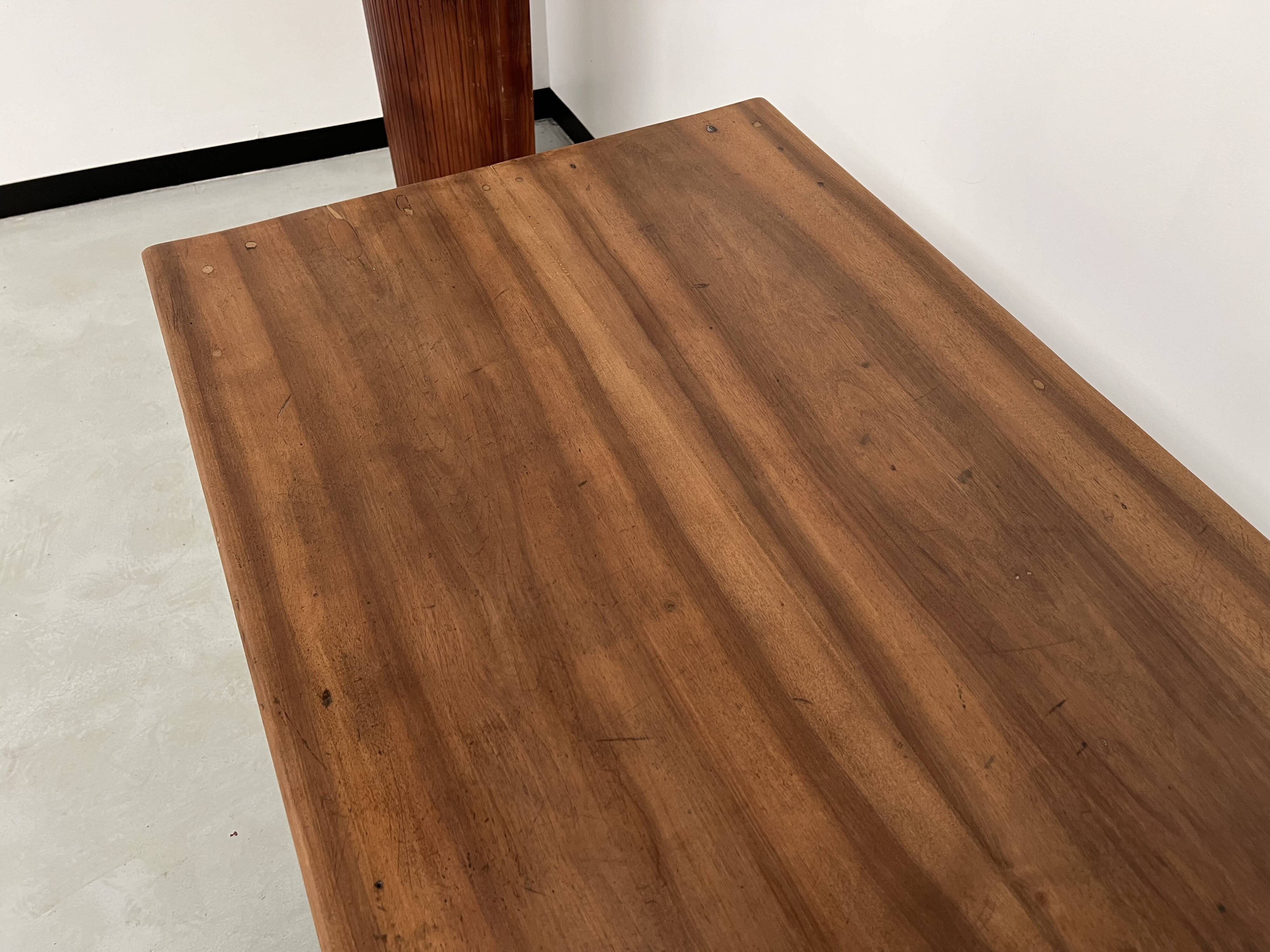 1900 solid walnut desk with two drawers