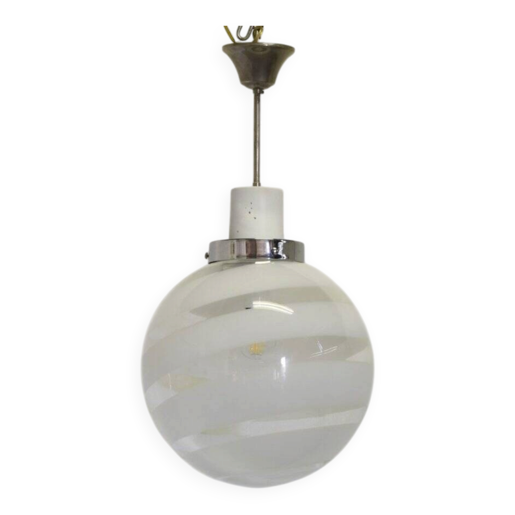 Suspended Murano glass lamp attributed to Venini, 1970s.