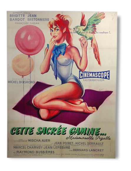 Original movie poster 1955.Brigitte Bardot.Cette sacred gamine.120x160.entoilee