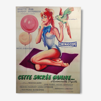 Original movie poster 1955.Brigitte Bardot.Cette sacred gamine.120x160.entoilee