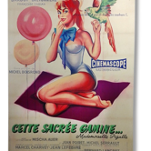 Affiche cinéma originale 1955.Brigitte Bardot.Cette sacrée gamine.120x160.entoilée