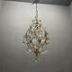 Vintage Crystal Beaded Pendant Light with Murano Glass Drops, Italy