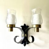 Large brutalist wall lamp by Jean Perzel