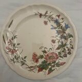 Serving dish with scrolled edges in polychrome iron clay