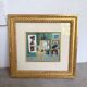 Framed nude oil painting