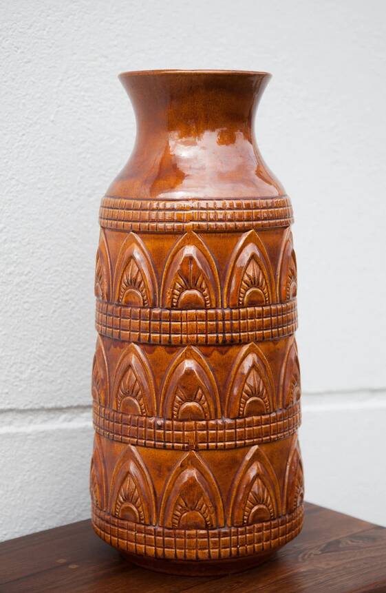 Large ceramic vase, Vase 1485 50, brown vase, ceramic vase, collection, umbrella holder