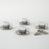 Set of espresso cups, Italian design, 1980s, made in Italy