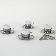 Set of espresso cups, Italian design, 1980s, made in Italy